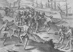 Francis Drake con nativos Imagen portada