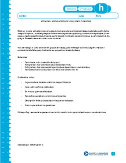Afiche acerca de los Juegos Olímpicos Imagen portada