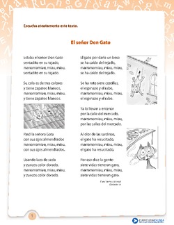 Comprensión y vocabulario El señor Don Gato Imagen portada