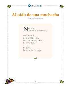 Al oído de una muchacha Imagen portada