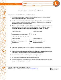 Escuchar un testimonio y hacer preguntas Imagen portada