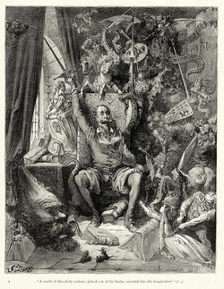 Ilustración: don Quijote y su imaginación Imagen portada