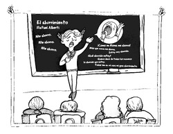 Ilustración: recitación del poema "El aburrimiento" Imagen portada