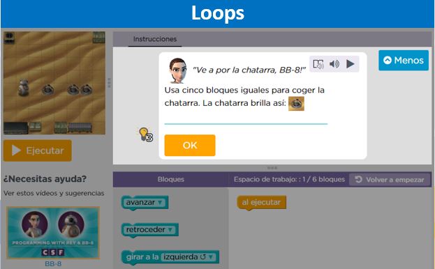 3º Etapa - Lección 8, 9 y 10: Loops- CODE - Curso C Imagen portada