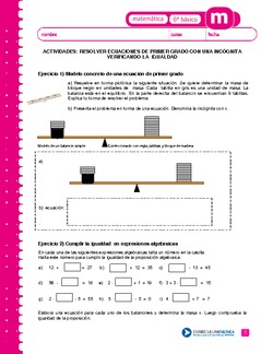 Resolver ecuaciones de primer grado con una incógnita verificando la igualdad Imagen portada