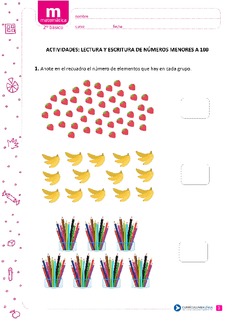 Lectura y escritura de números menores a 100 Imagen portada
