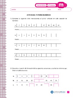Patrones numéricos Imagen portada