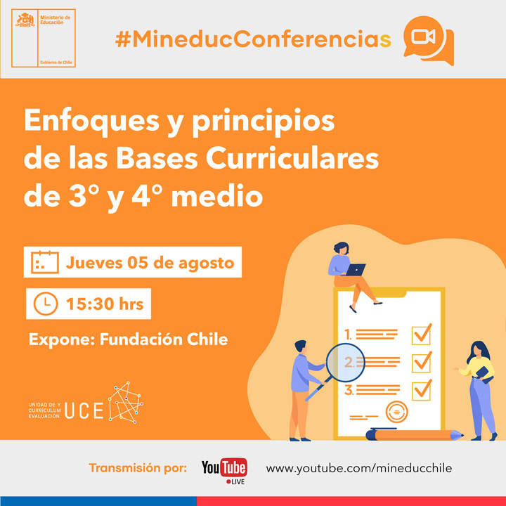 Conferencia: Enfoques y principios de las Bases Curriculares de 3° y 4° medio Imagen portada