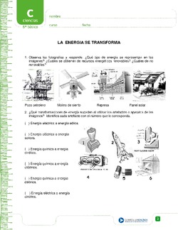 La energía se transforma Imagen portada