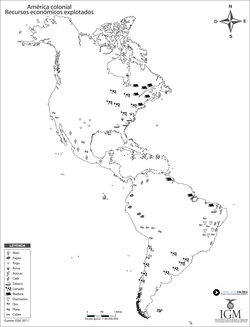América colonial. Recursos económicos explotados Imagen portada