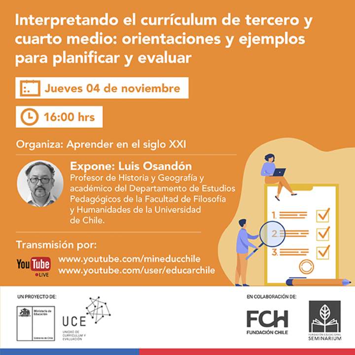 Conferencia: Interpretando el currículum de 3° y 4° medio: Orientaciones para planificar y evaluar Imagen portada