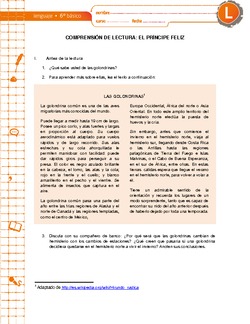 Comprensión de lectura: El príncipe feliz Imagen portada