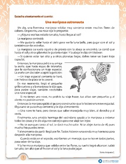 Comprensión Una mariposa astronauta Imagen portada