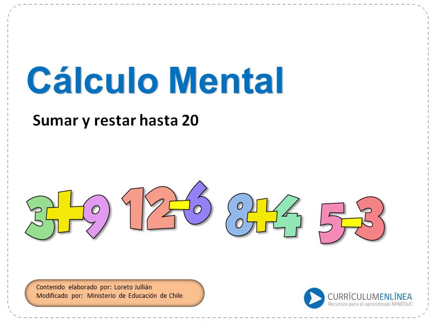 Cálculo mental contando hacia delante Imagen portada