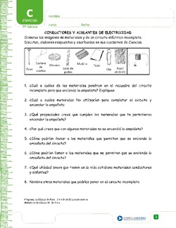 Aislantes y conductores de electricidad Imagen portada