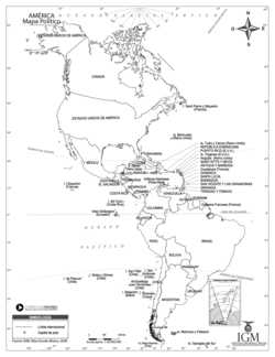 Mapa político de América Imagen portada