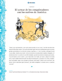 El actuar de los conquistadores con los nativos de América Imagen portada
