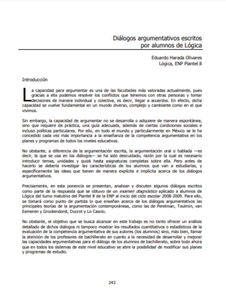 eventos unam: Ejemplos de diálogos argumentativos escritos por alumnos Imagen portada