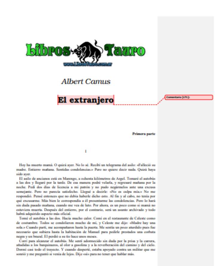 El extranjero - Albert Camus Imagen portada
