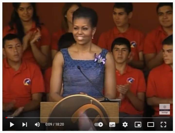 Youtube: Michelle Obama en Chile Imagen portada