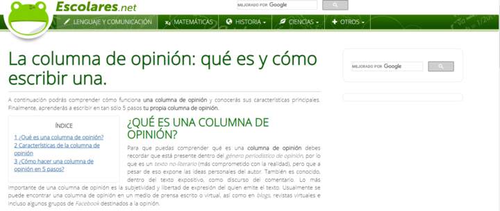 Escolares.net: La columna de opinión: qué es y cómo escribir una Imagen portada