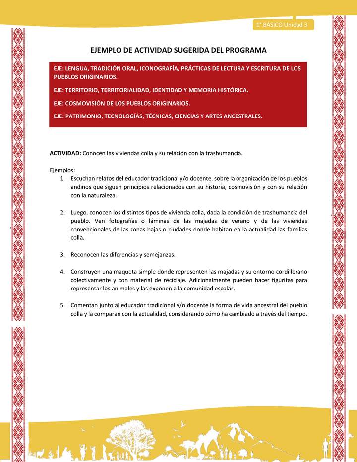 Actividad sugerida: LC01 - Colla - U3 - N°1: Conocen las viviendas colla y su relación con la trashumancia. Imagen portada