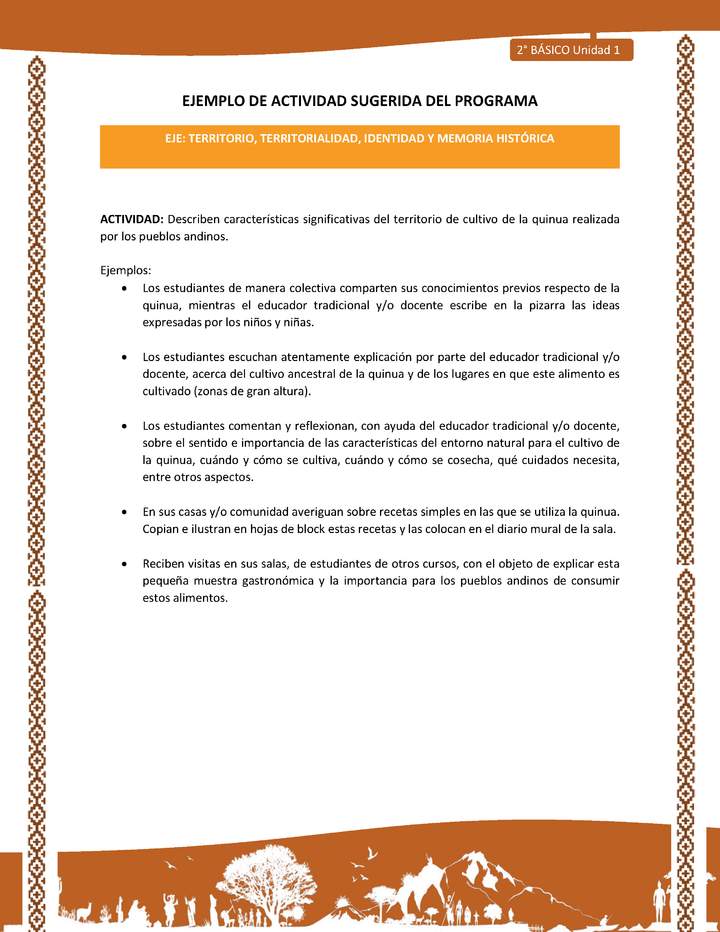 Actividad sugerida: LC02 - Lickanantay - U1 - N°6: DESCRIBEN CARACTERÍSTICAS SIGNIFICATIVAS DEL TERRITORIO DE CULTIVO DE LA QUINUA REALIZADA POR LOS PUEBLOS ANDINOS. Imagen portada