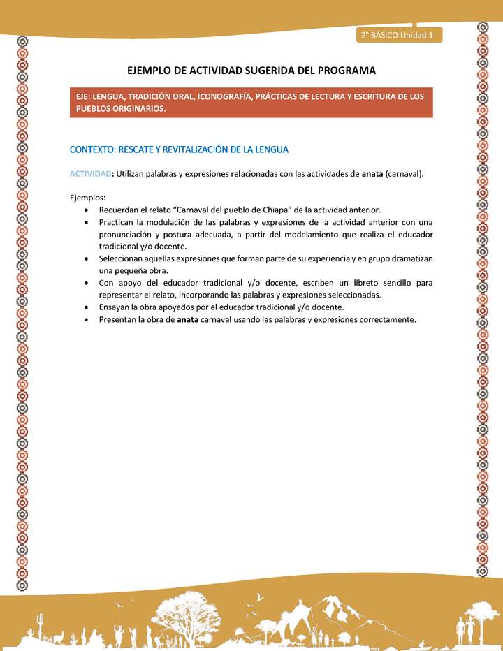 Utilizan palabras y expresiones relacionadas con las actividades de anata (carnaval). Imagen portada