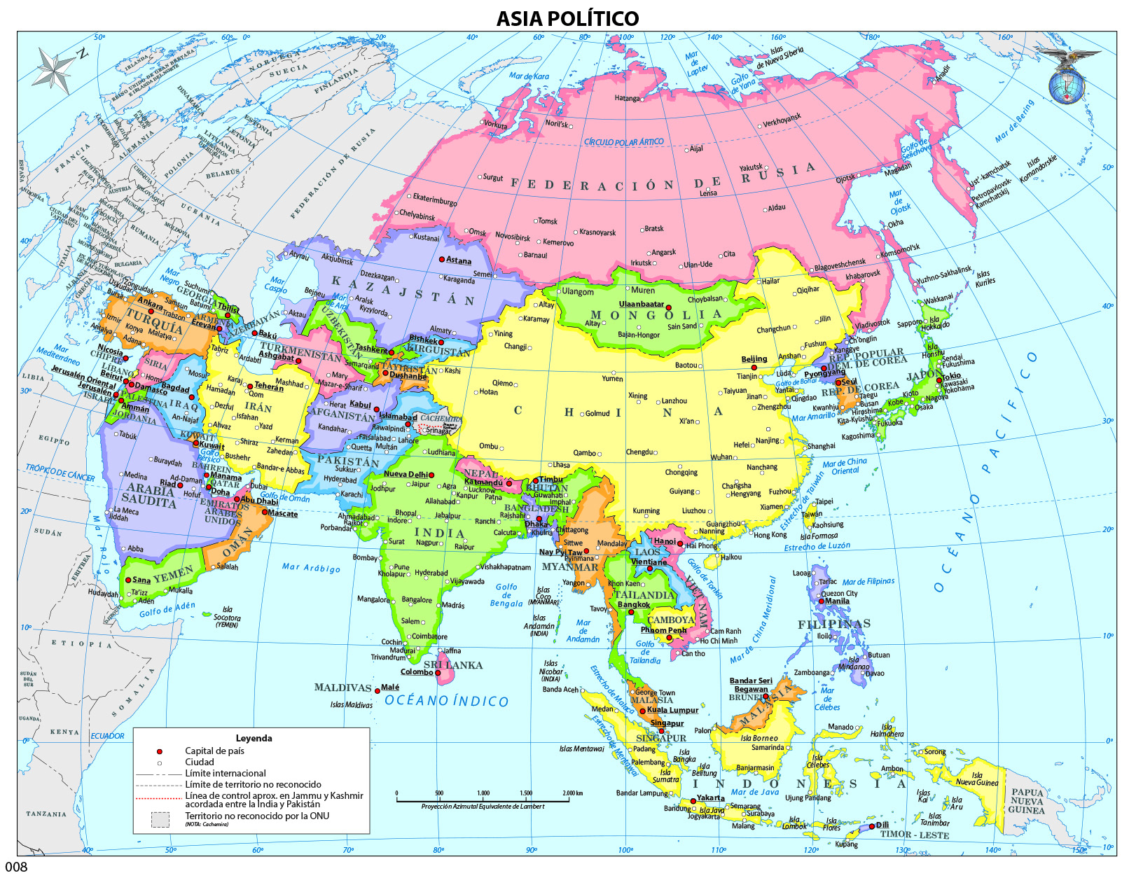 Mapa político de Asia Imagen portada