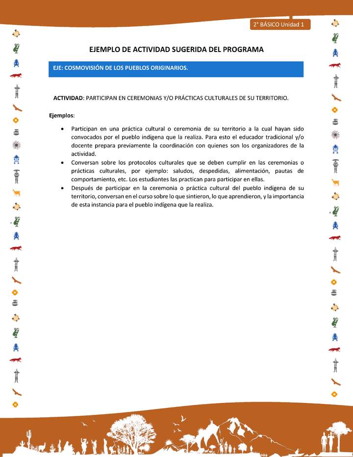 Actividad sugerida Nº 10- LC02 - INTERCULTURALIDAD - Unidad 1 - PARTICIPAN EN CEREMONIAS Y/O PRÁCTICAS CULTURALES DE SU TERRITORIO Imagen portada