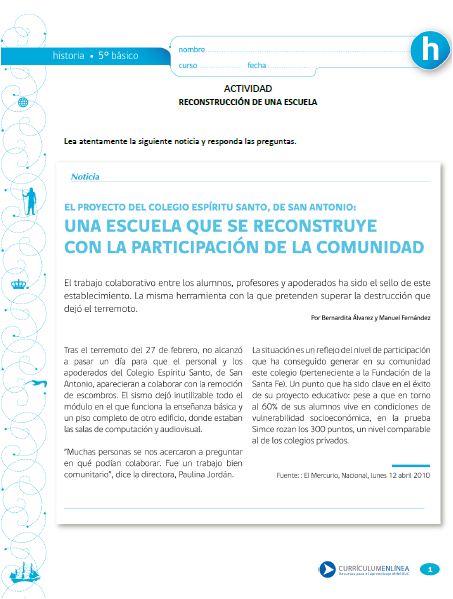 Reconstrucción de una escuela Imagen portada