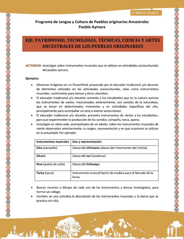 Investigan sobre instrumentos musicales que se utilizan en actividades socioculturales del pueblo aymara. Imagen portada