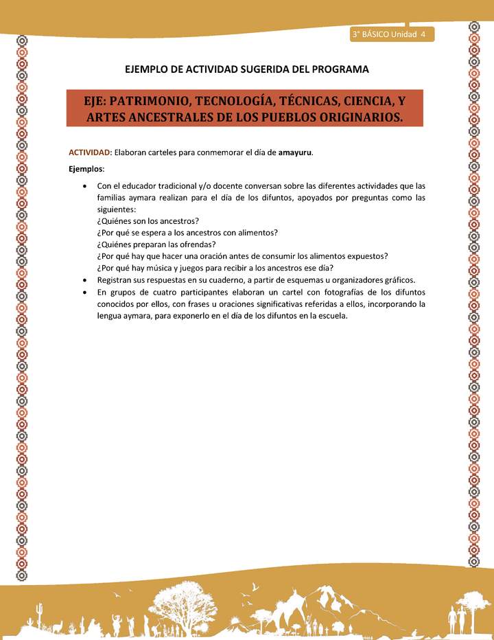 Elaboran carteles para conmemorar el día de amayuru. Imagen portada
