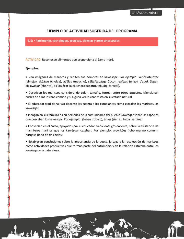 Reconocen alimentos que proporciona el čams (mar). Imagen portada