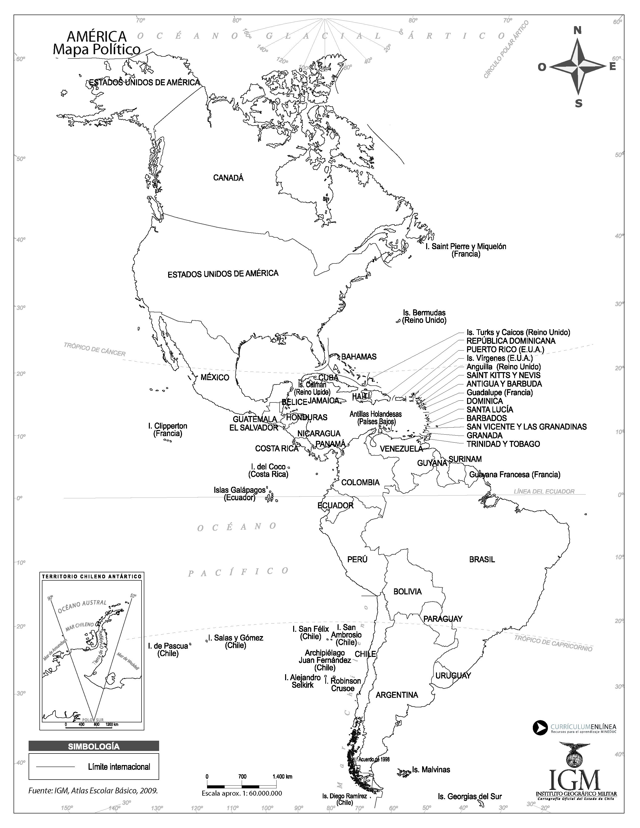 Mapa político de América Imagen portada