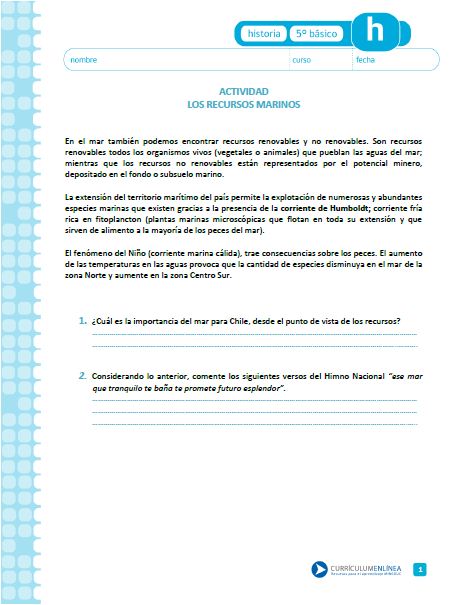 Los recursos marinos Imagen portada