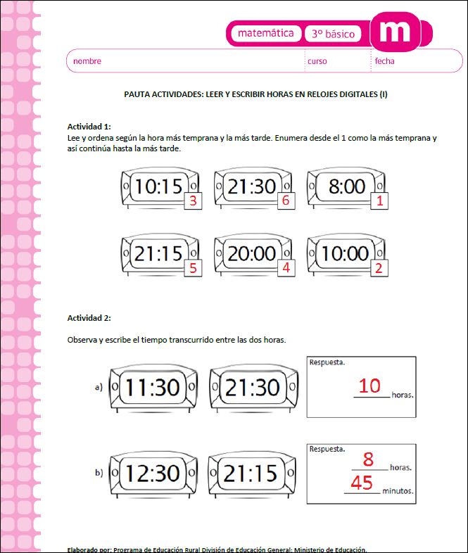 Leer y escribir horas en relojes digitales (I) Imagen portada