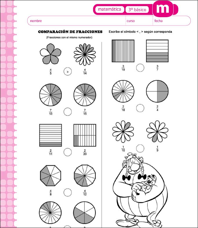 Comparación de fracciones propias Imagen portada