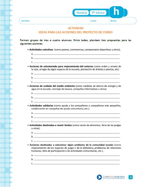 Ideas para las acciones del proyecto de curso Imagen portada