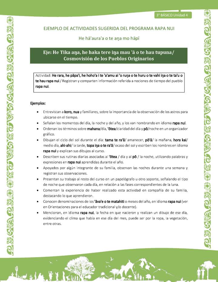 Registran y comparten información referida a nociones de tiempo del pueblo rapa nui Imagen portada