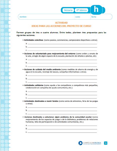 Ideas para las acciones del proyecto de curso Imagen portada