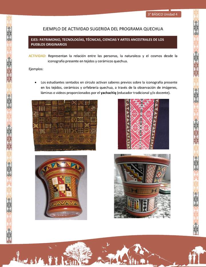 Representan la relación entre las personas, la naturaleza y el cosmos desde la iconografía presente en tejidos y cerámicos quechua Imagen portada