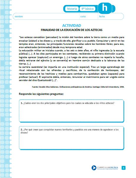 Finalidad de la educación de los aztecas Imagen portada