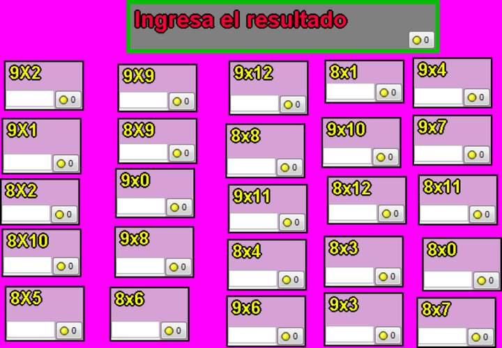 Tablas de multiplicar del 8 y 9 Imagen portada