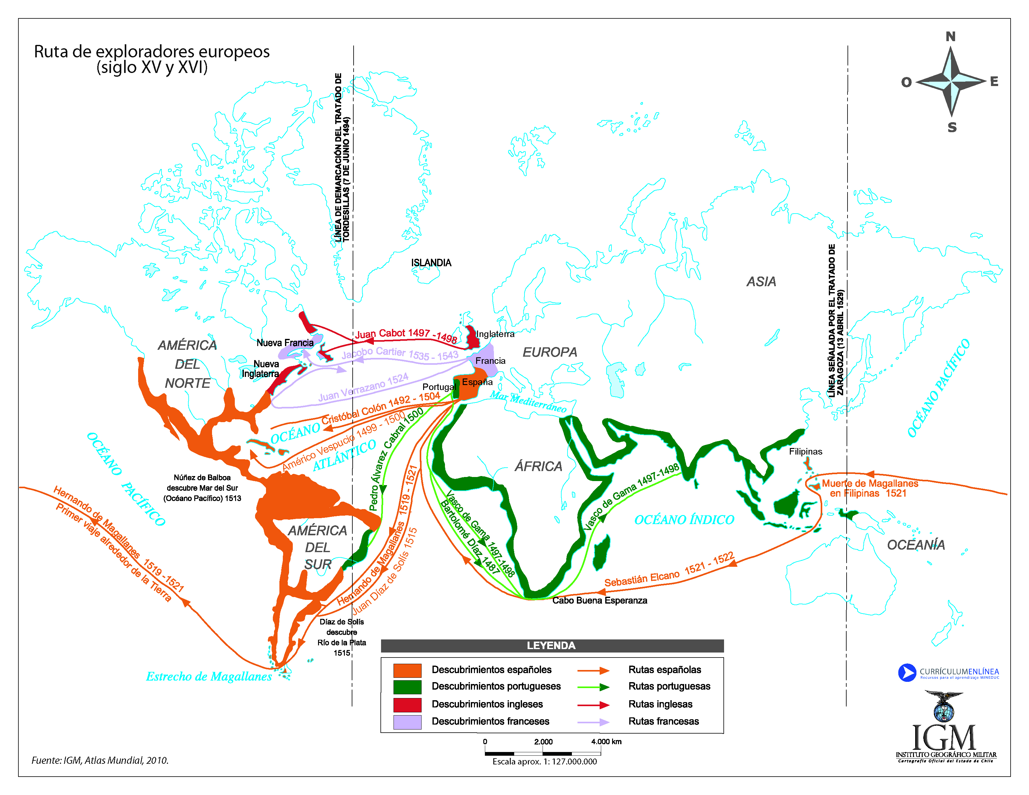Rutas de exploradores con demarcación de tratados Imagen portada