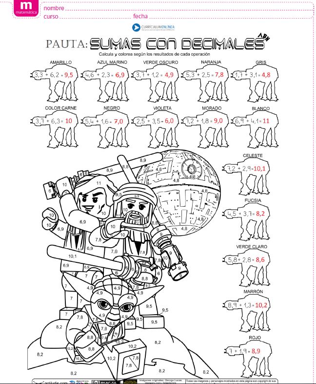 Adición de números decimales Imagen portada