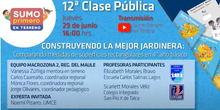 12° Clase Pública: "Construyendo la mejor jardinera: comparando superficies rectangulares" Imagen portada