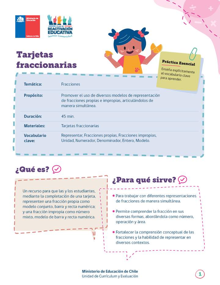 Tarjetas fraccionarias Imagen portada