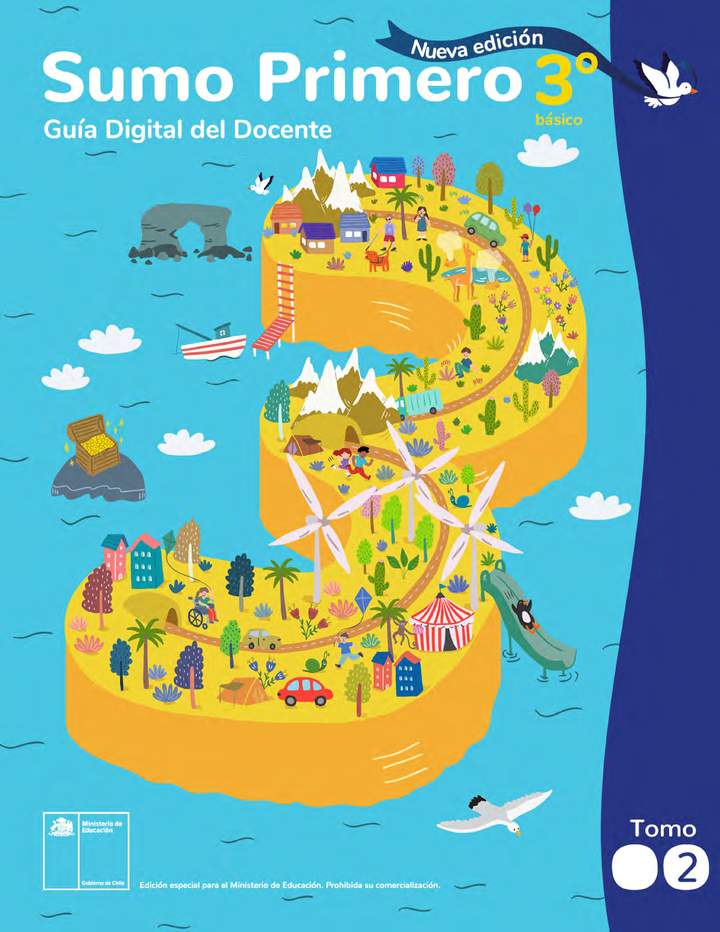 Sumo Primero 3° Básico, Mineduc, Guía Didáctica Docente Tomo 2. Edición 2024 Imagen portada