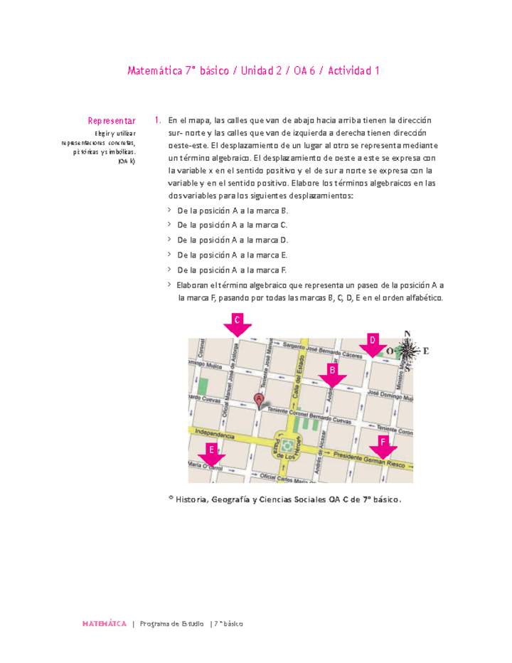 Matemática 7° básico -Unidad 2-OA 6-Actividad 1 Imagen portada